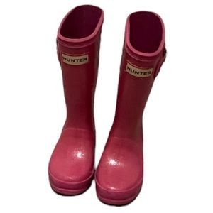 Hunter Boots, Girl Size 12 in Pink with a Hint of Glitter ✨